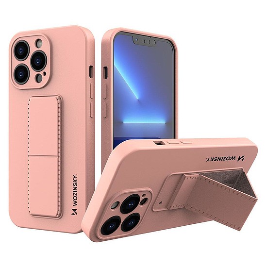 Wozinsky Kickstand Case szilikon tok állvánnyal iPhone 13 pinkhez