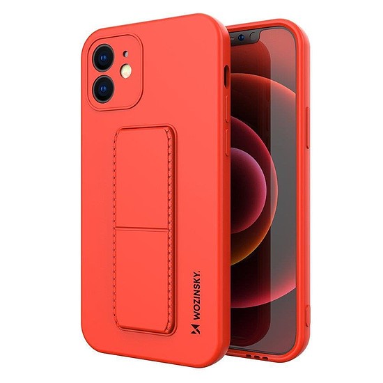 Wozinsky Kickstand Case szilikon tok állvánnyal iPhone XS Max piroshoz