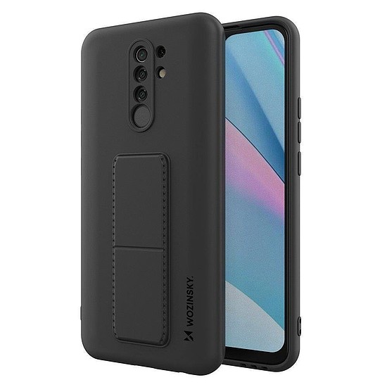 Wozinsky Kickstand tok szilikon állványborítás Xiaomi Redmi 9 Blackhez