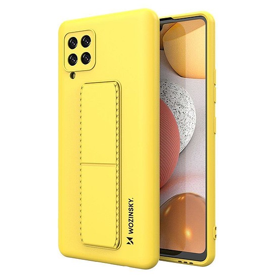 Wozinsky Kickstand tok szilikon állványburkolat Samsung Galaxy A42 5G sárga