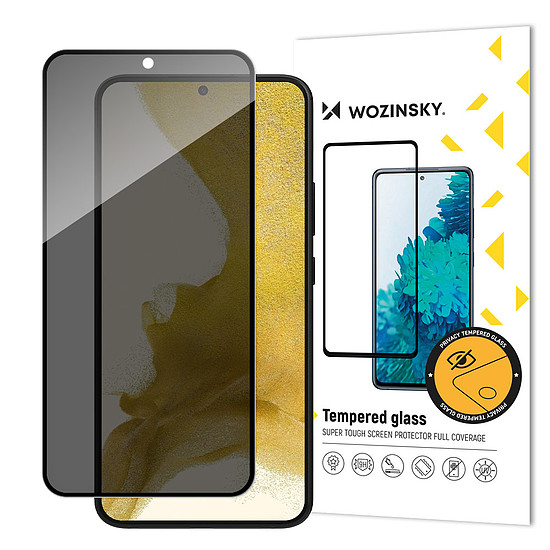 Wozinsky Samsung Galaxy S22+ Privacy Glass edzett üveg Anti Spy adatvédelmi szűrővel