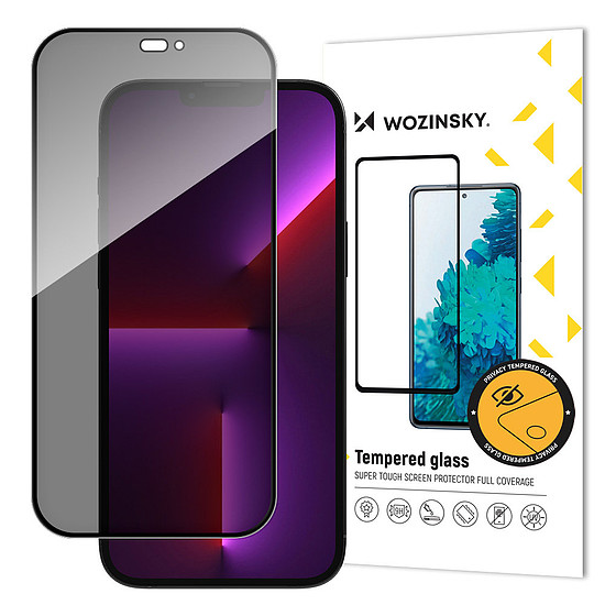 Wozinsky Privacy Glass Tempered Glass edzett üveg iPhone 14 Pro készülékhez kémellenes privatizációs szűrővel