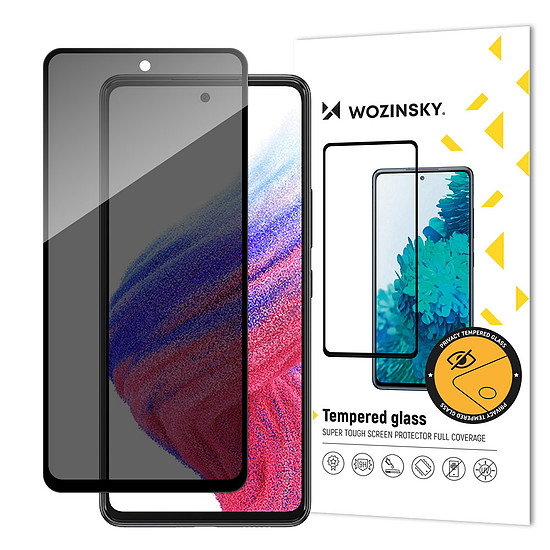 Wozinsky Privacy Glass Tempered Glass edzett üveg Samsung Galaxy A53 5G készülékhez kémellenes adatvédelmi szűrővel