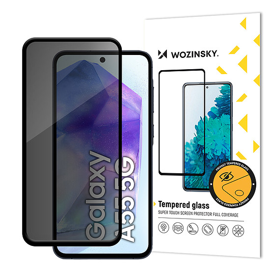 Wozinsky Privacy Glass Tempered Glass Privacy kémszűrő szűrővel Samsung Galaxy A55-höz