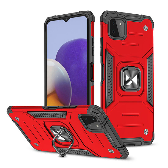 Wozinsky Ring Armor Case Kickstand strapabíró burkolat Samsung Galaxy A22 4G piros