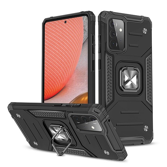 Wozinsky Ring Armor Case Kickstand strapabíró burkolat Samsung Galaxy A72 4G fekete