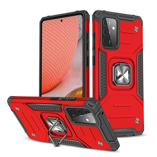 Wozinsky Ring Armor Case Kickstand strapabíró burkolat Samsung Galaxy A72 4G piros