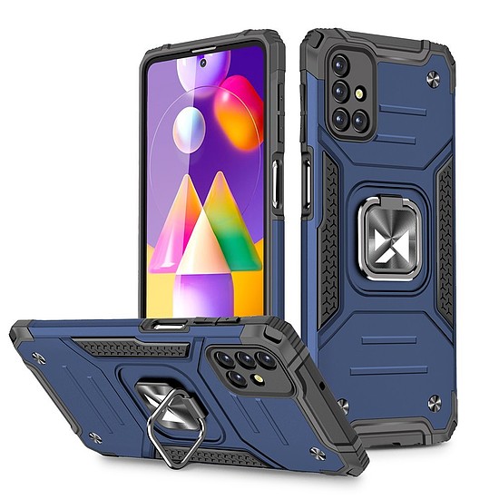 Wozinsky Ring Armor Case Kickstand strapabíró burkolat Samsung Galaxy M31s kék