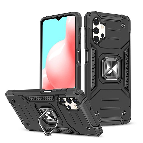 Wozinsky Ring Armor Case Kickstand strapabíró védőburkolat Samsung Galaxy A32 5G fekete