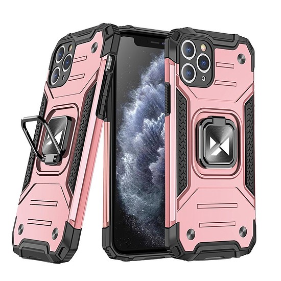 Wozinsky Ring Armor Case Kickstand Tough Rugged Cover iPhone 11 Pro rózsaszín