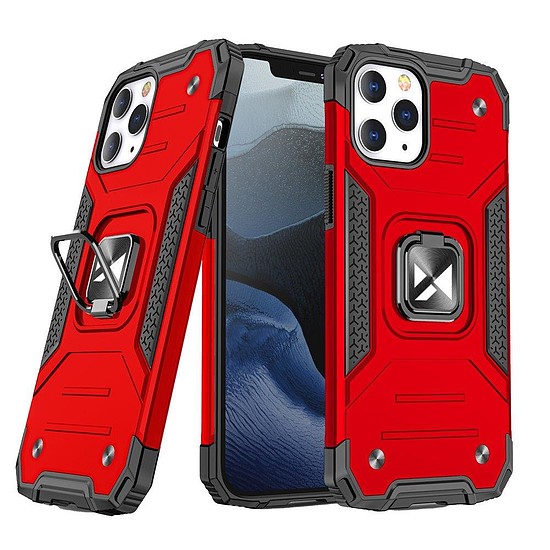 Wozinsky Ring Armor Case Kickstand Tough Rugged Cover iPhone 13 Pro piros