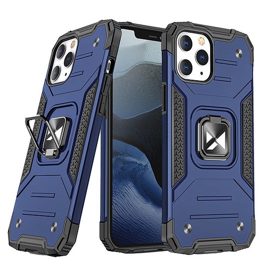 Wozinsky Ring Armor tok iPhone 14 Pro Max páncélozott burkolatú mágneses tartógyűrű kék