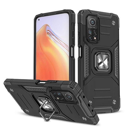 Wozinsky Ring Armor Tough Hybrid Case Cover + Magnetic Mount Mi Poco M4 Pro 5G / Redmi Note 11 5G (Kína) / Redmi Note 11T 5G / Redmi Note 11S 5G fekete