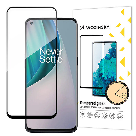 Wozinsky Super Tough, teljes ragasztós, edzett üveg teljes képernyős tokkal-barát OnePlus Nord N10 5G fekete