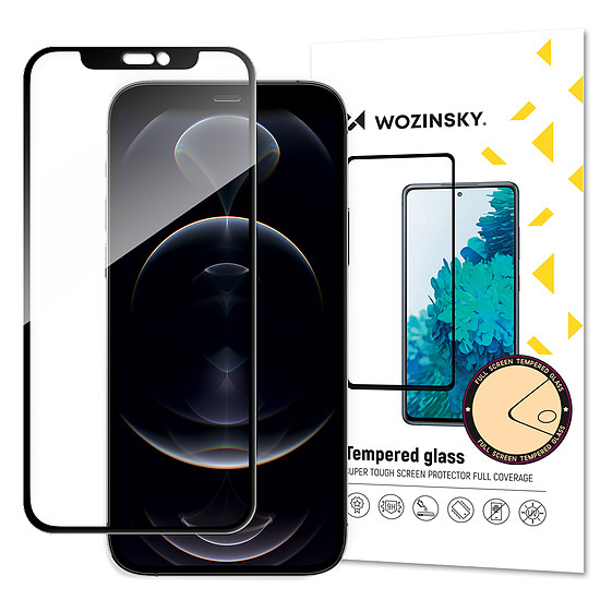 Wozinsky szupererős Full Glue teljes képernyős edzett üveg tokbarát kerettel iPhone 14 / 13 Pro / iPhone 13 fekete