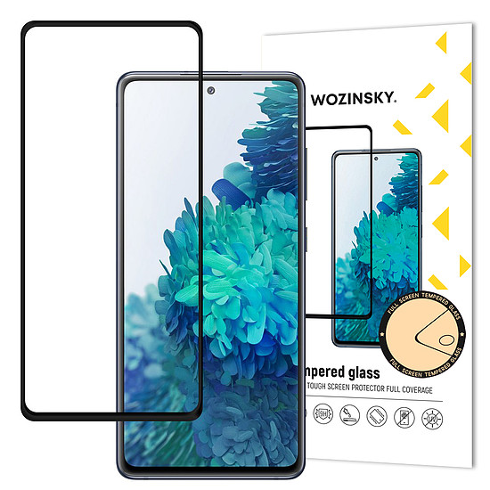 Wozinsky Tempered Glass Full Glue Super Tough képernyővédő fólia, teljesen fedett kerettel, tokbarát Samsung Galaxy S20 FE fekete készülékhez