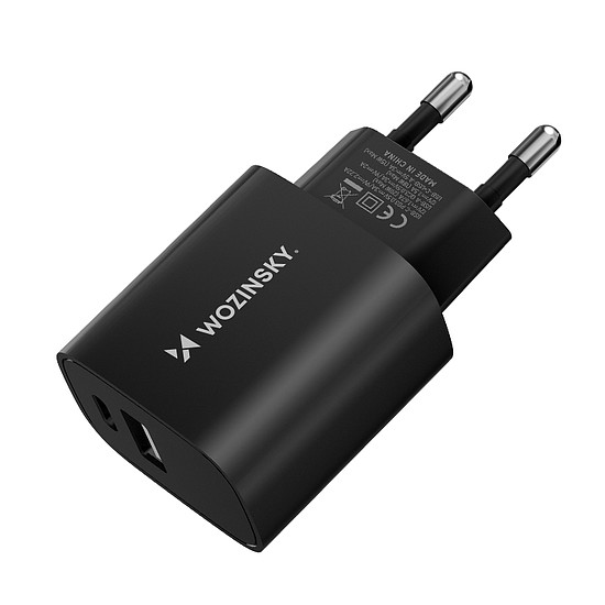 Wozinsky WGWCB USB-A USB-C 20W fali töltő - fekete