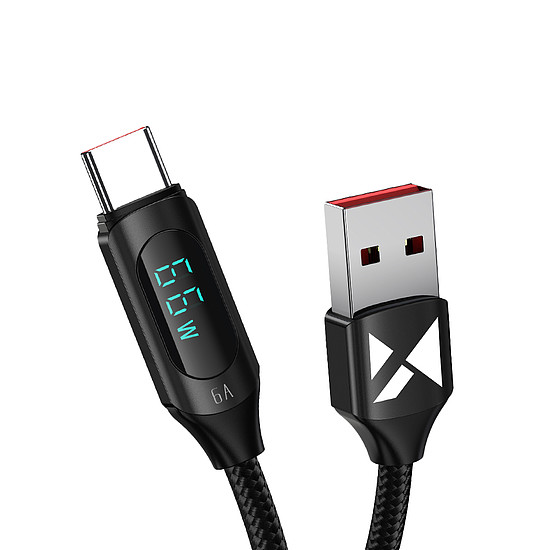 Wozinsky WUACC1 USB A - USB C kábel 66W 6A 1m - Fekete