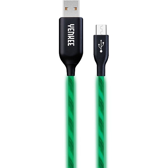 YCU 231 GN LED Micro USB kábel YENKEE