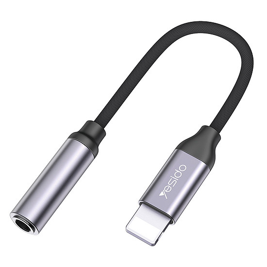 Yesido - Audiokábel adapter (YAU21) - Lightning to Jack 3,5 mm - Fekete (KF235520)