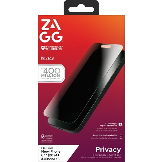 ZAGG InvisibleShield Glass Elite adatvédelem iPhone 15/16-hoz