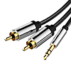 3,5 mm-es dugasz-2x RCA dugó audiokábel 1,5 m-es Vention BCFBG fekete