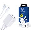 3mk Hyper Charger PD GaN 45W fali töltő USB-C kábellel - fehér