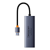 4 az 1-ben Hub Baseus UltraJoy USB-A - USB 3.0 + RJ45 szürke (B0005280A813-01)