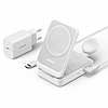 Anker - MagGo 3 az 1-ben töltőállomás (B2557321) - Qi2, Apple, 15 W, USB-C töltővel és Type-C kábellel - fehér