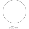 Apli etikett, 20mm kör, kézzel írható, tekercsben piros 1700 etikett/csomag