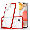 Átlátszó 3 az 1-ben tok Samsung Galaxy A42 5G Frame Gel Cover Red készülékhez