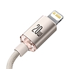 Baseus Crystal Shine Series USB Type C kábel - lightning gyors töltési tápellátás, 20 W 1,2 m rózsaszín (CAJY001304)