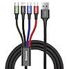 Baseus Fast 4 az 1-ben USB-kábel 2xUSB-C / Lightning / Micro 3,5A 1,2 m, fekete (CA1T4-B01)