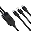 Baseus Flash Series 2 az 1-ben USB-C / Lightning USB-C kábel, 100 W, 1,2 m, fekete (CA1T2-F01)