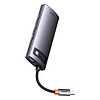 Baseus Metal Gleam Series 6 az 1-ben hub elosztó, USB-C - 3x USB 3.0 + USB-C PD + microSD/SD (WKWG030213)