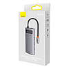 Baseus Metal Gleam Series 6 az 1-ben hub elosztó, USB-C - 3x USB 3.0 + USB-C PD + microSD/SD (WKWG030213)