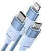 Baseus StarSpeed 3 az 1-ben töltőkábel USB - USB-C + Micro + Lightning 3,5A, 1,2m, kék (CAXS000017)