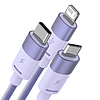 Baseus StarSpeed 3 az 1-ben töltőkábel USB - USB-C + Micro + Lightning 3,5A, 1,2m, lila (CAXS000005)