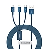 Baseus Superior Series 3 az 1-ben USB-kábel, USB-Micro USB / USB-C / Lightning, 3,5 A, 1,2 m, kék (CAMLTYS-03)