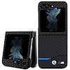 BMW Leather Carbon tok Samsung Galaxy Z Flip 5 telefonhoz - fekete