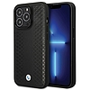 BMW Leather Diamond Pattern tok iPhone 14 Pro-hoz - fekete