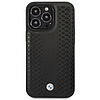 BMW Leather Diamond Pattern tok iPhone 14 Pro-hoz - fekete