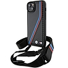 BMW M Edition Carbon Tricolor Lines & Strap tok iPhone 15 / 14 / 13 telefonhoz - fekete