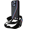 BMW M Edition Carbon Tricolor Lines & Strap tok iPhone 15 Pro Maxhez - fekete