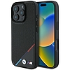 BMW M perforált Tricolor Line MagSafe tok iPhone 16 Pro-hoz - fekete