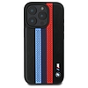 BMW M Performance Tricolor Printed Stripes MagSafe tok iPhone 16 Pro-hoz - fekete