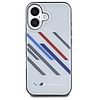 BMW Motosport IML Random Stripes iPhone 16 Plus tok - szürke