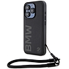 BMW Signature Leather Wordmark Cord tok iPhone 15 Pro Max telefonhoz - fekete