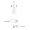 Budi - 1 db USB autós töltő LED jelzővel+USB típusú C kábel (BD062T)