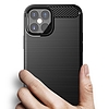 Carbon Case Flexible Cover TPU tok iPhone 12 mini fekete készülékhez